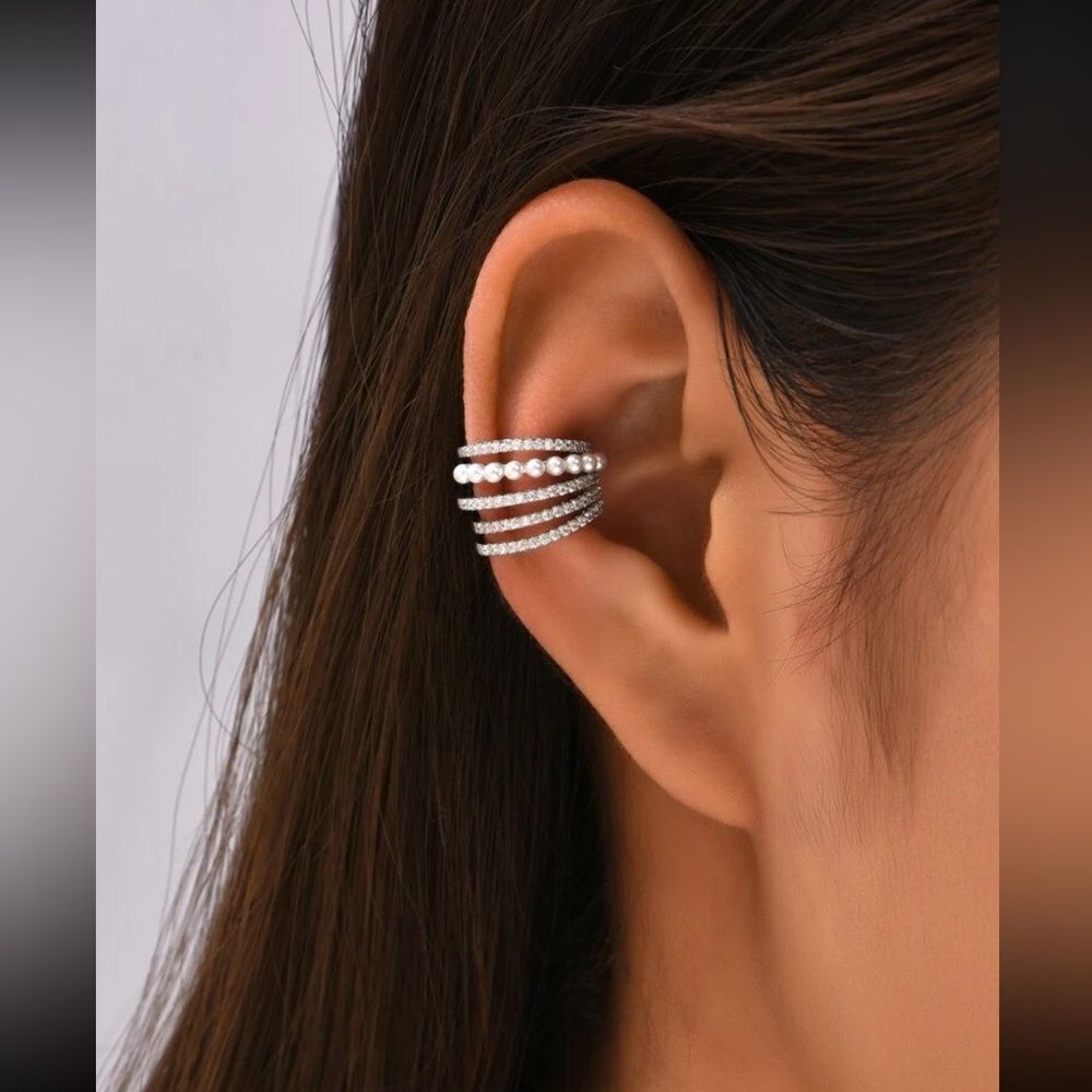Anthropologie Silver Multi-Row Ear Cuff